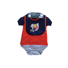 Load image into Gallery viewer, INFANT - Tri-Colour Hockey Onesie With Bib